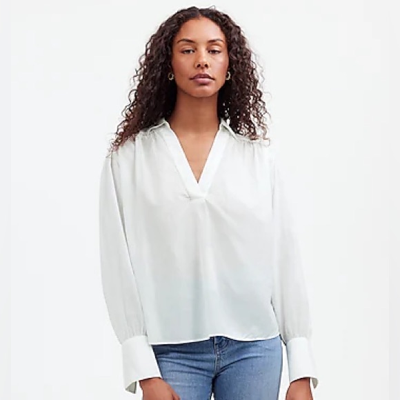 NWT Madewell Easy Long-Sleeve Popover Shirt - Picture 1 of 6